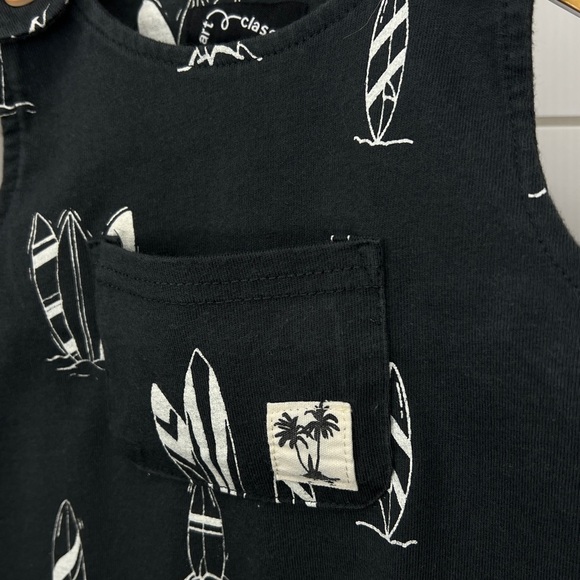 Black Surfboard Print Baby Romper - Picture 3 of 6